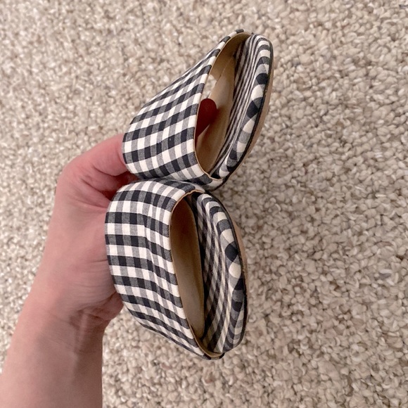 Alexandre Birman gingham black/white plaid slide sandals size 5 - Picture 2 of 3